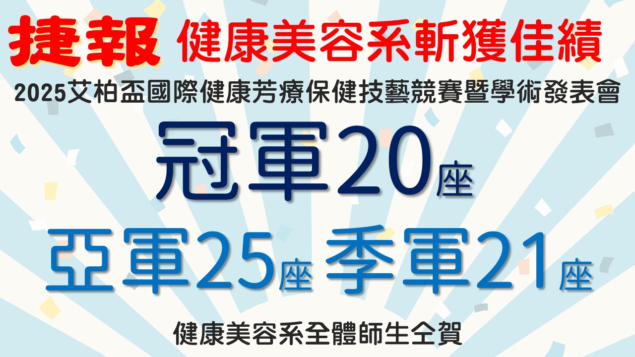 2025國際健康芳療保健技藝競賽暨學術發表